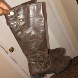Brown riding boots